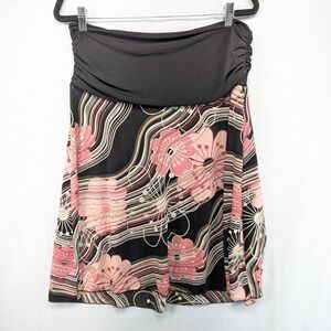 Julie's‎ Closet Maternity Strapless Smocked Empire Waist Floral Dress XL